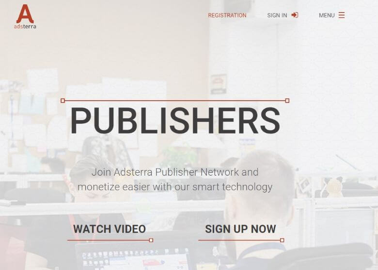 adsterra publisher page