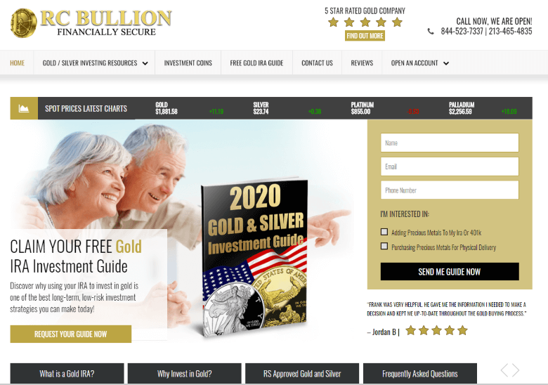 rc bullion homepage