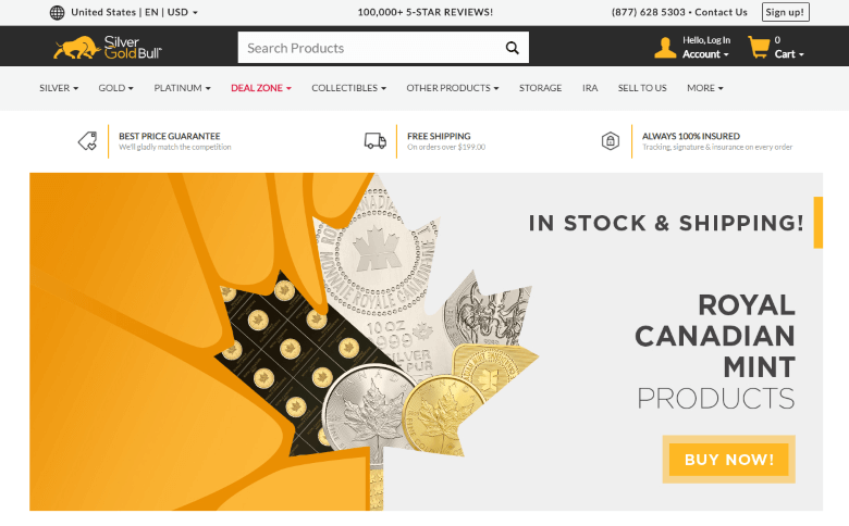 silver gold bull homepage