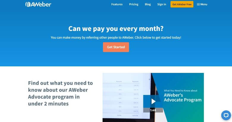 Aweber affiliate program
