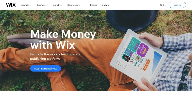 Wix affiliate page