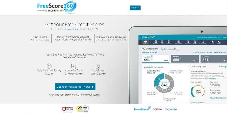 freescore 360 Homepage