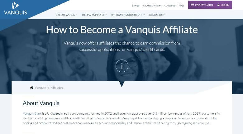 vanquis homepage