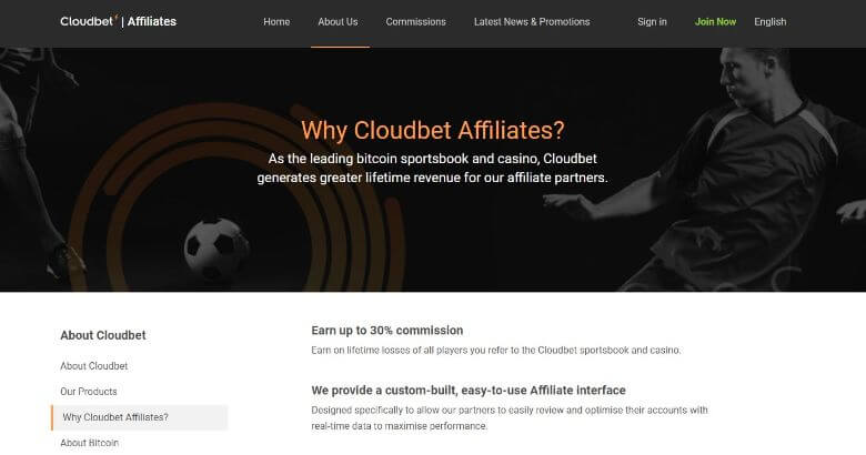 Cloud bet affiliate page