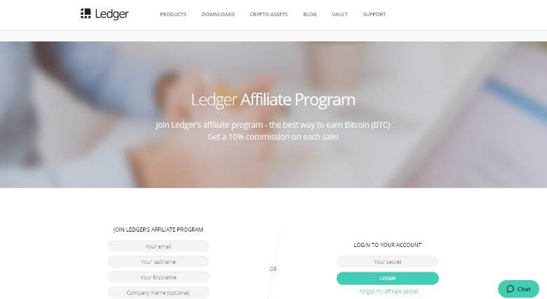 Ledger affiliate page