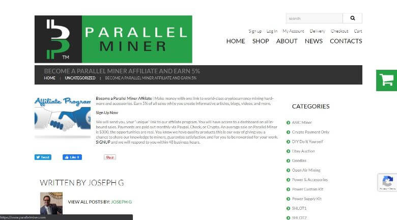 ParallelMiner affiliate page